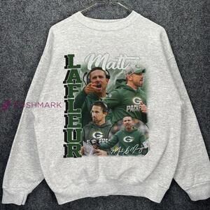 Matt Lafleur Homage Green Bay Football Graphic Sweatshirt Grey